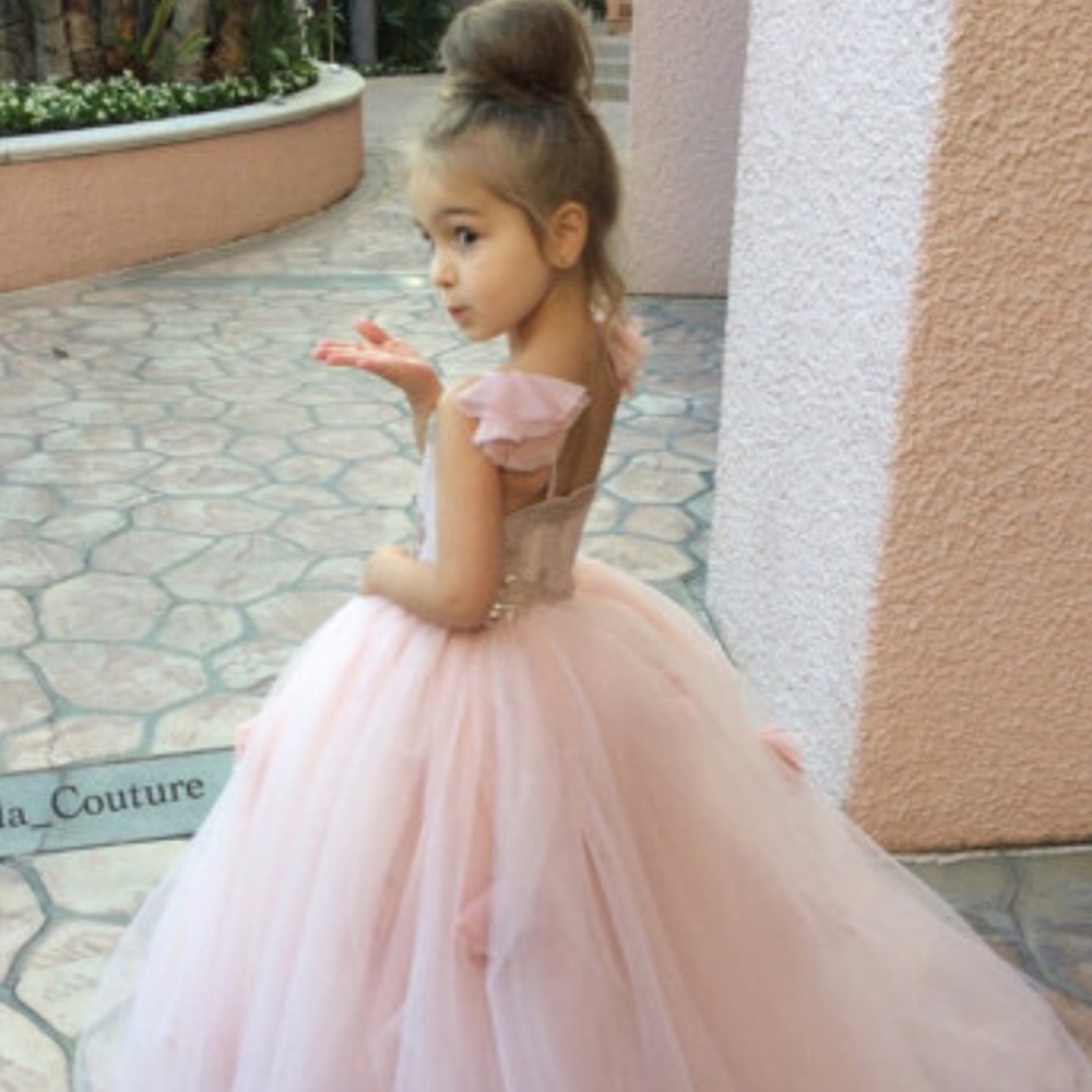 Custom kids flower girl dress